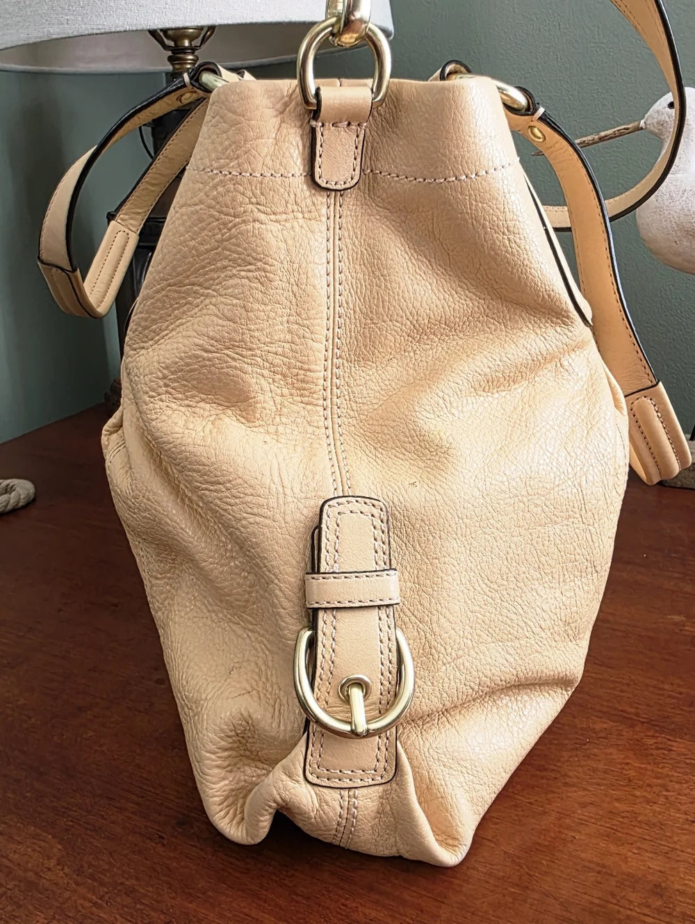 Coach 14574 Ashley Carryall Satchel Yellow Leather Shoulder Bag Y2K - Picture 4 of 16